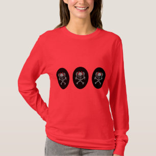 Hästsvansskalledekal med röda pilbågar tee shirt
