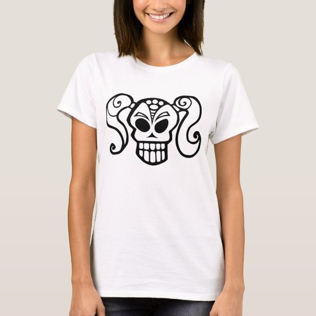 Hästsvansskalleflicka T-shirt (Framsida)