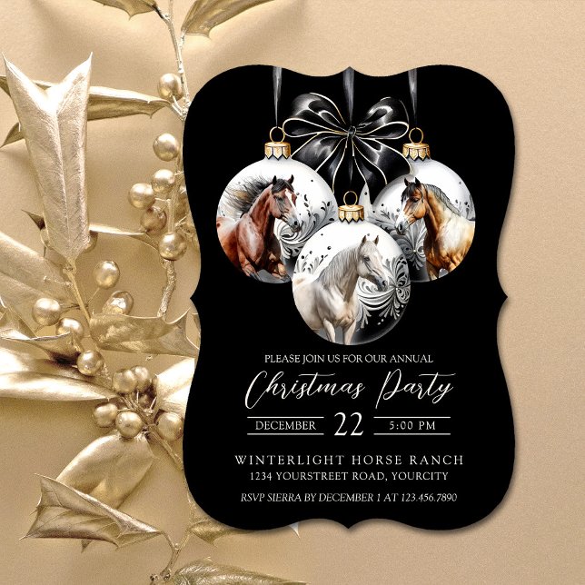 Hästsvart och guld jul (Horses black and gold Christmas)