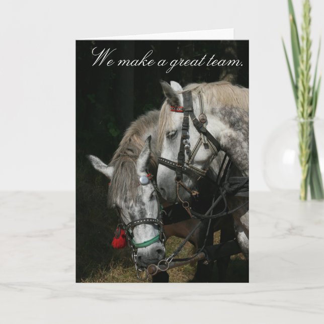 Hästteamet "Vi gör ett underbart team" Kort (Framsida)