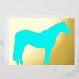 Hästtematiserat professionellt folie-julkort