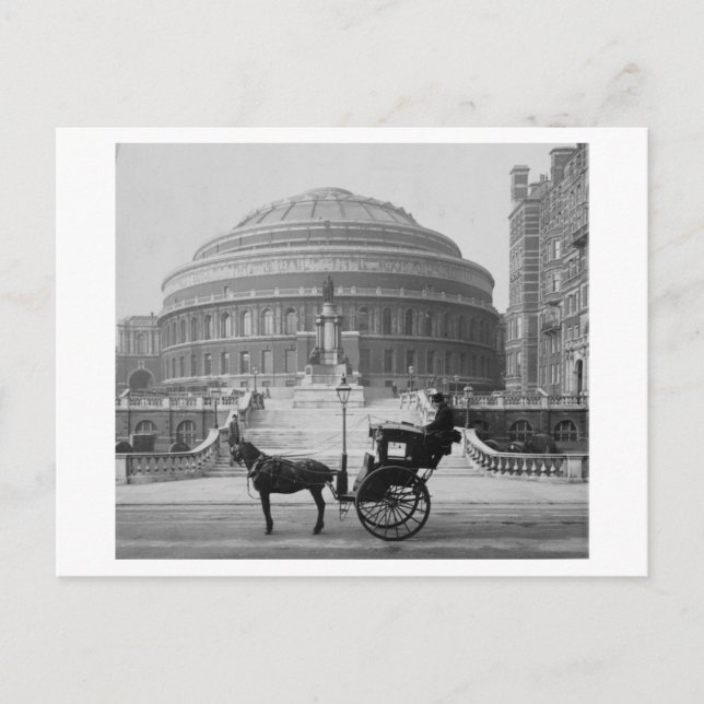 Hästtransport vid Albert Hall London 1904, England Vykort (Framsida)