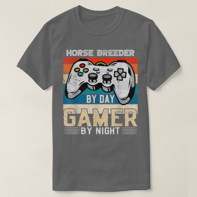 Hästuppfödare per dag-spelare genom nattspel t shirt (Design framsida)