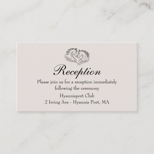 Hästvästlig rustik landsbygd bröllopsmottagning tilläggskort (Framsida)