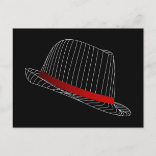 hat-158569 GANGSTER STIL HATS MODE BLACK WHITE Vykort