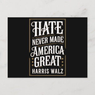 Hat aldrig gjort Amerika stort Kamala Harris Walz Vykort