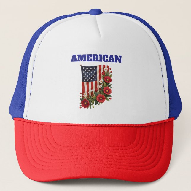 Hat-American Flag Floral Cap Keps (Framsida)