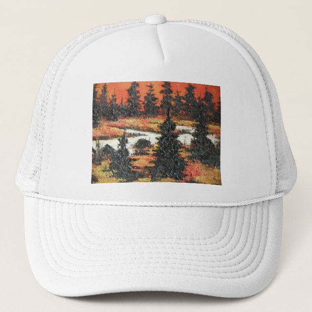 Hat Ann Hayes Painting Träd Delight Keps (Framsida)