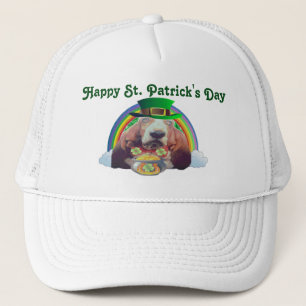 Hat Basset Hound Lycklig St. Patrick's Day Truckerkeps