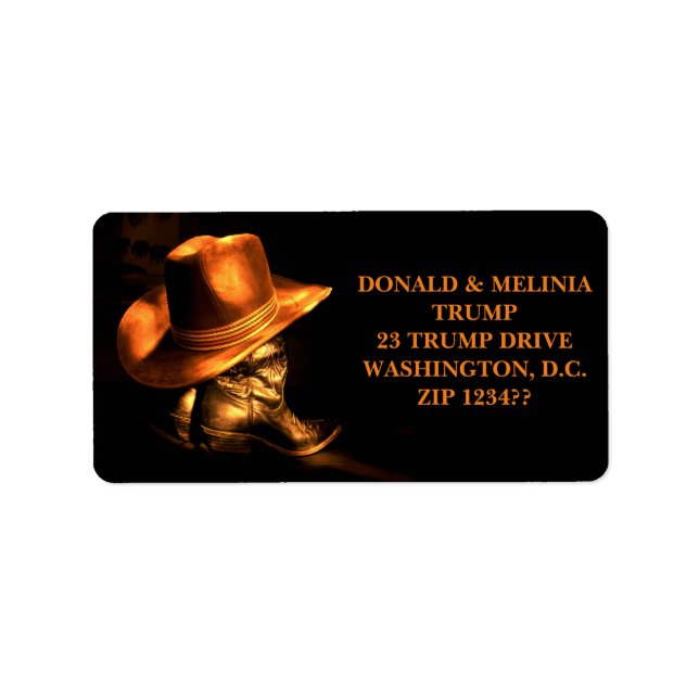 HAT & BOOT* ADRESSETIKETT (Framsidan)