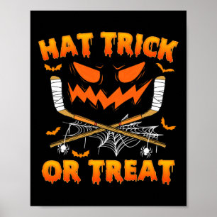 Hat Bus eller godis Roligt Ice Hockey Halloween Co Poster