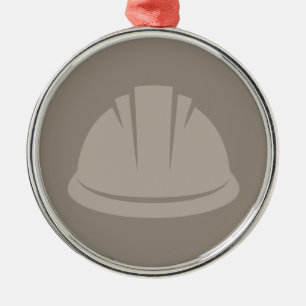 Hat Construction Hat Icon ANPASSNINGSBAR FÄRG Julgransprydnad Metall
