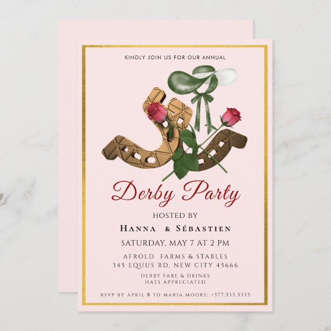 Hat Derby Party Invitation Inbjudningar (Fram/baksida)