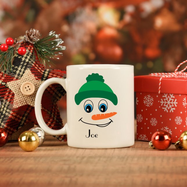 Hat för Grönten Anpassat namn för personlig Snögub Kaffemugg (Skapare uppladdad)