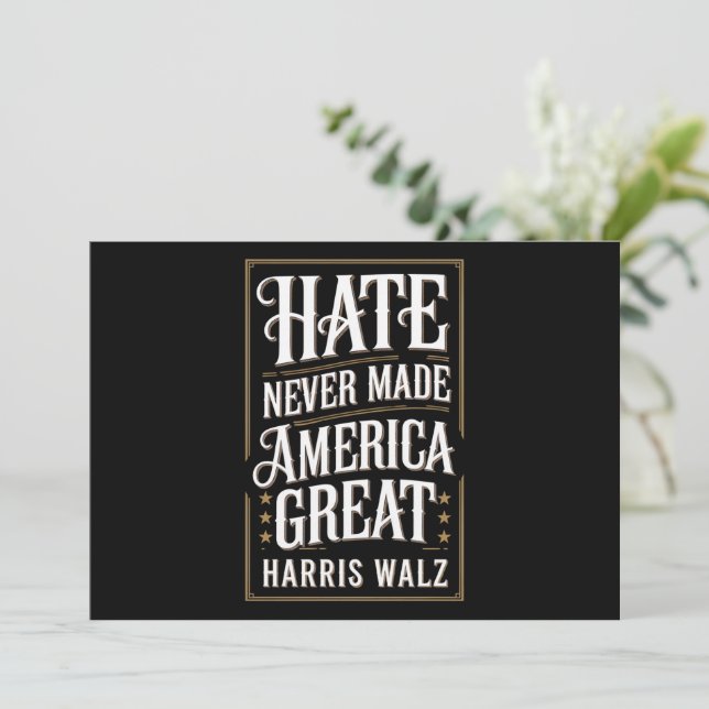 Hat gjorde aldrig Amerika bra Kamala Harris Walz  Inbjudningar (Stående Fram)