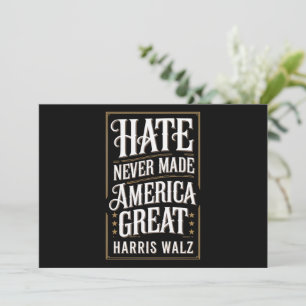 Hat gjorde aldrig Amerika bra Kamala Harris Walz Inbjudningar