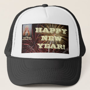 Hat Gott nytt år Basset Hound Kung Truckerkeps
