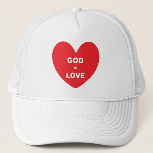 Hat Gud är Kärlek Red Heart Truckerkeps