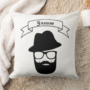 Hat Handlebar Mustache Beard Kudde
