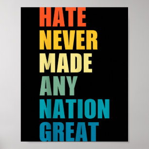 Hat har aldrig gjort någon nation bra Anti-trump 2 Poster