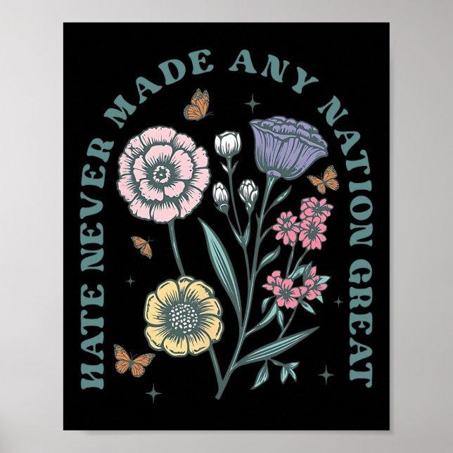 Hat har aldrig gjort någon nation stor Blommig fre Poster (Framsidan)
