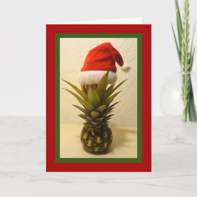 Hat-julkort för hatt på Hawaiian Pineapple Helgkort (Framsida)
