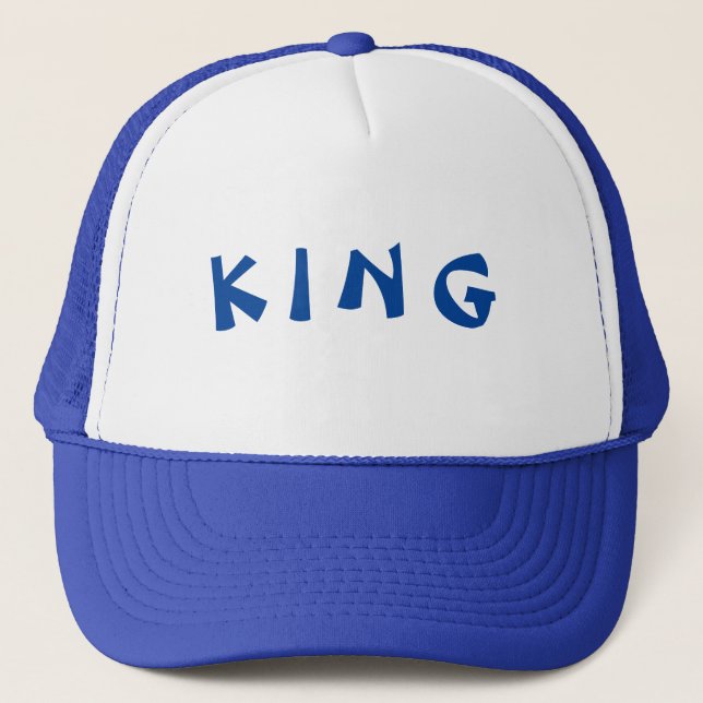 Hat King Cap Anpassad Text Trucker Hattar eller Ke Keps (Framsida)