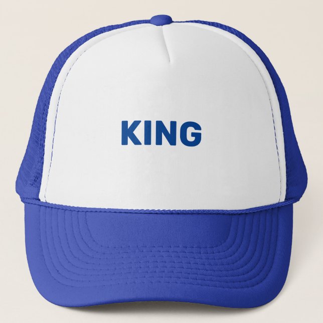 Hat King Cap Anpassad Text Trucker Hattar eller Ke Keps (Framsida)