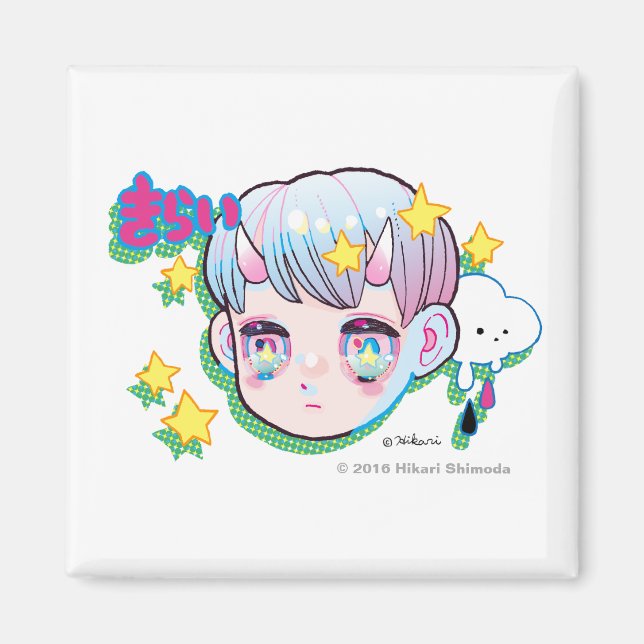 Hat (Kirai) 2-tums kvadratiskt kvadratiskt magnet (Framsidan)