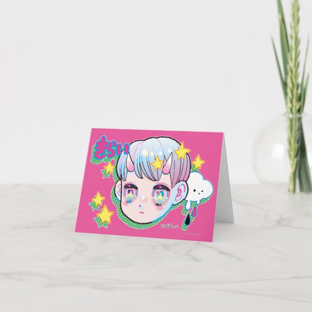 Hat (Kirai) noterar kortet, inklusive kuvert Kort (Framsida)