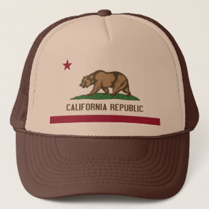Hat med Flagga av California State - USA Truckerkeps