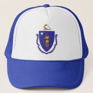 Hat med Flagga av Massachusetts State - USA Truckerkeps