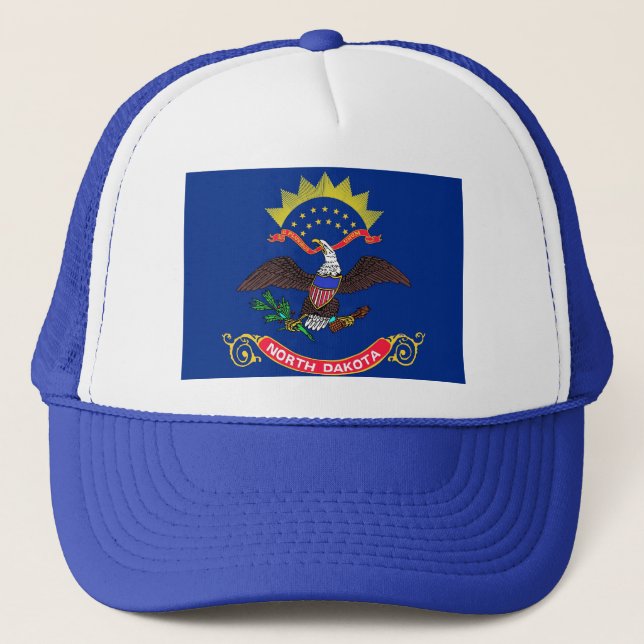 Hat med Flagga North Dakota State - USA Truckerkeps (Framsida)