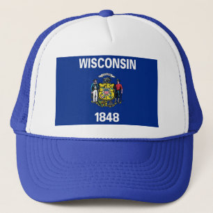 Hat med Flagga Wisconsin State - USA Truckerkeps