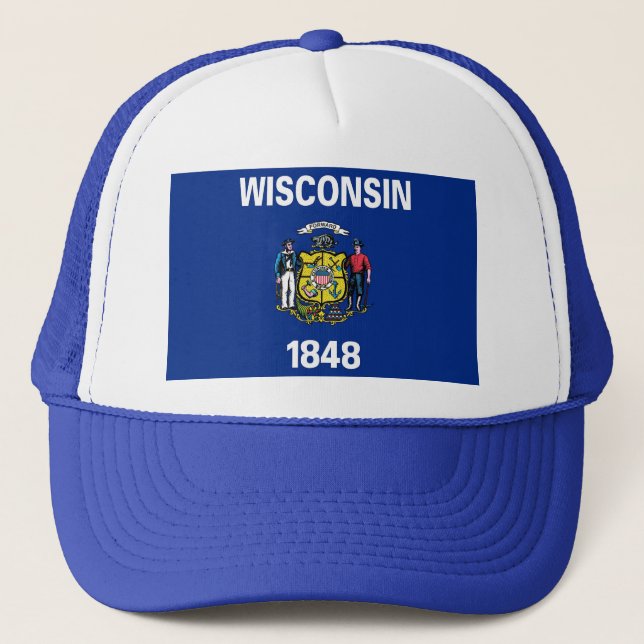 Hat med Flagga Wisconsin State - USA Truckerkeps (Framsida)