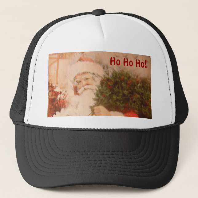 Hat med Santa Ho Ho Ho Truckerkeps (Framsida)