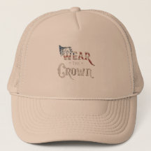 hat med text bära krona