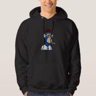 Hat Monkey Animal Chimpanzee Blue Primate Gorilla Hoodie