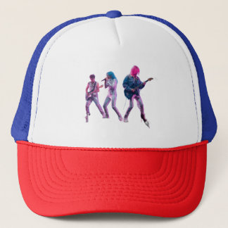 Hat Neon Synth Rock Band Retro Concert Trucker Hat Keps