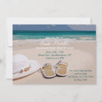 Hat- och Beach Shoes Bachelorette-partiets inbjuda