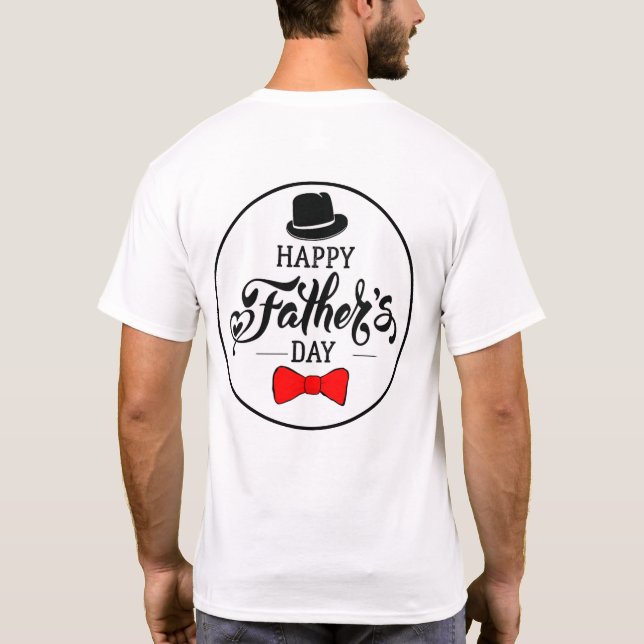 Hat och Tie lycklig Fars dag T Shirt (Baksida)