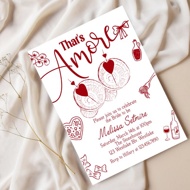 hat’s Amore Bridal Shower Invitation, Italian Them Inbjudningar (Skapare uppladdad)