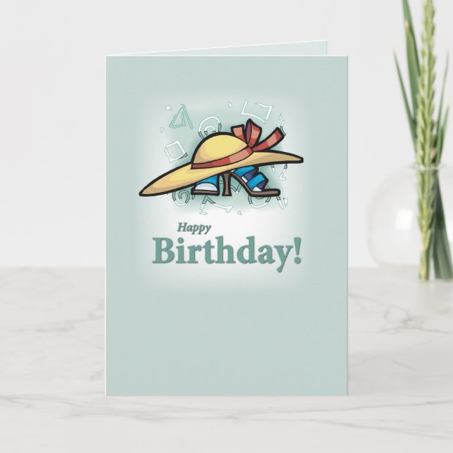 Hat Shoes Birthday Kort (Framsida)