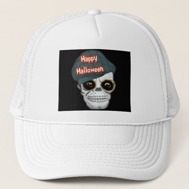 Hat Skeleton Head Happy halloween Keps (Framsida)