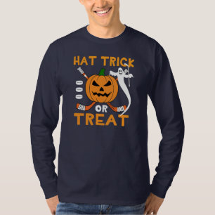 Hat Trick eller Bus eller Godis Hockey Halloween T Shirt