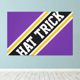 HAT TRICK Roligt Athletic Fold Lila Black Rand Canvastryck