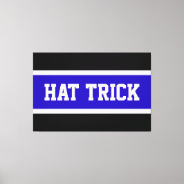 HAT TRICK Royal Blue Black White Rand Canvastryck