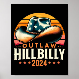 Hat Us Valection Day Vintage Outlaw Hillbilly 2024 Poster