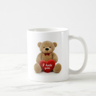"Hatar jag dig" hållande kärlekhjärta för den Kaffemugg