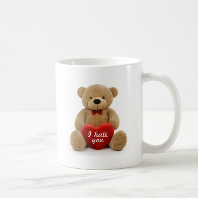 "Hatar jag dig" hållande kärlekhjärta för den Kaffemugg (Höger)